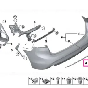 Bandă ornamentală bară spate CHROM - BMW Ofertă
