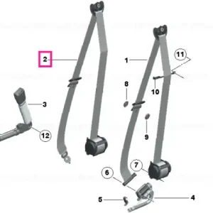 Upper belt front left SCHWARZ - BMW Discount