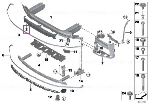 Reducere de preț Impact absorber, top - BMW