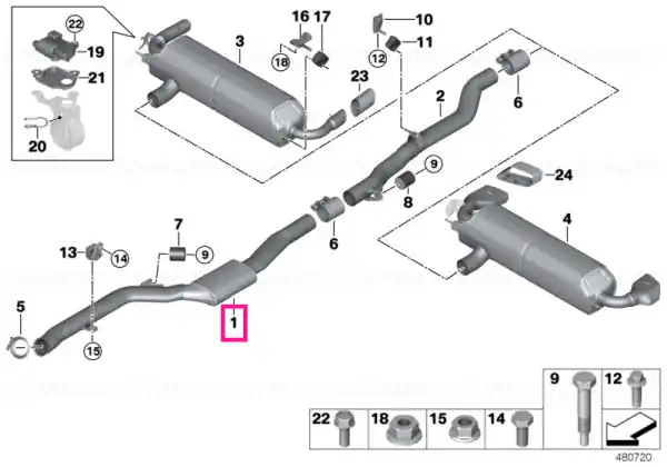 Repl.of petrol part.filter w.fr.pipe - BMW Comandă acum