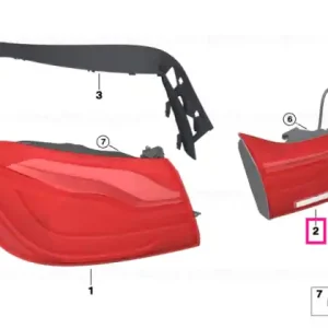 Rear light in trunk lid, right BLACK LINE - BMW Ofertă specială