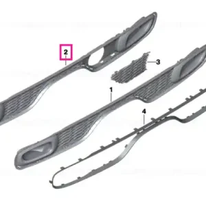 Grille, bumper, rear HTV - BMW - Mini Disponibil imediat