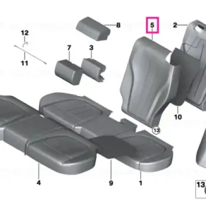 Reducere specială Husă spătar din piele perforată, dreapta - SCHWARZ - BMW