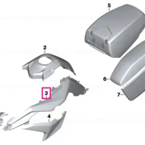 Cumpărături sigure Lateral trim panel, right GLACIER-SILVER - BMW Motorrad