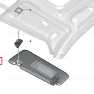 Ultima șansă Left sun visor ELFENBEINWEISS - BMW