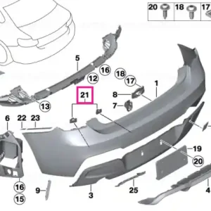 Set, mounts, PDC sensor, rear - BMW Bestseller