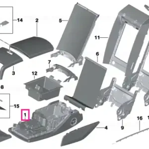 Armrest lower leather NAMY MOKKA - BMW Chilipir