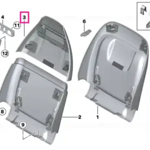 Reducere specială Rear section, Comfort seat, upper SCHWARZ - BMW