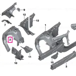 Strut tower, front left - BMW Discount