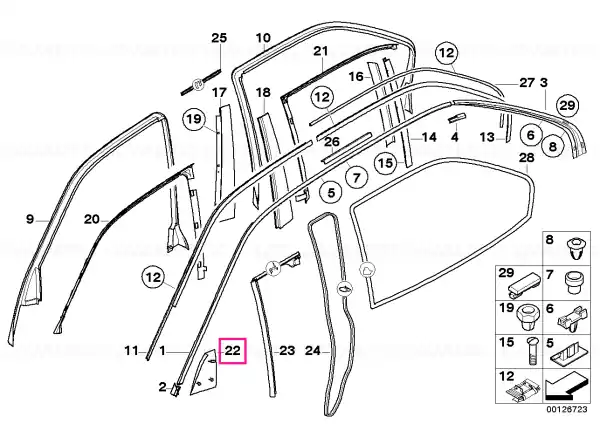 Corner moulding, left - BMW Lichidare de stoc