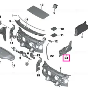 Sound insulation, door, front right - BMW Preț redus
