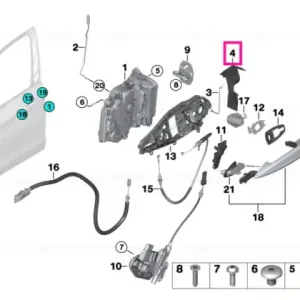 Adapter, support, front right - BMW Retur ușor