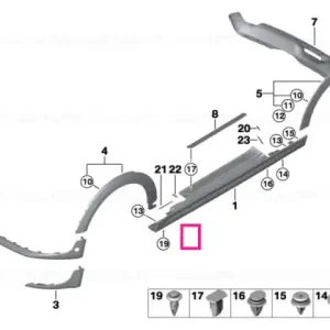 Black band, rear lower left - BMW - Mini Comandă acum