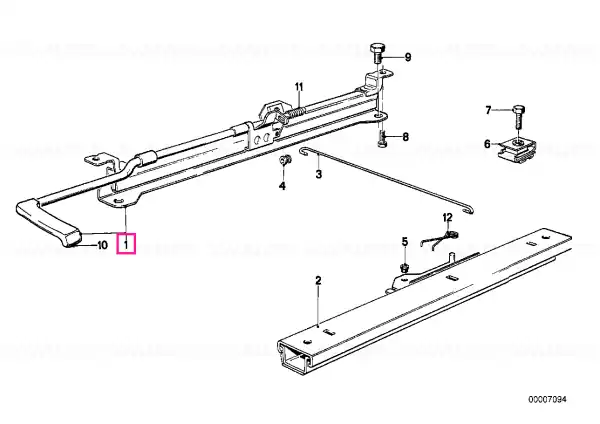 Seat rail inner right - BMW Transport gratuit