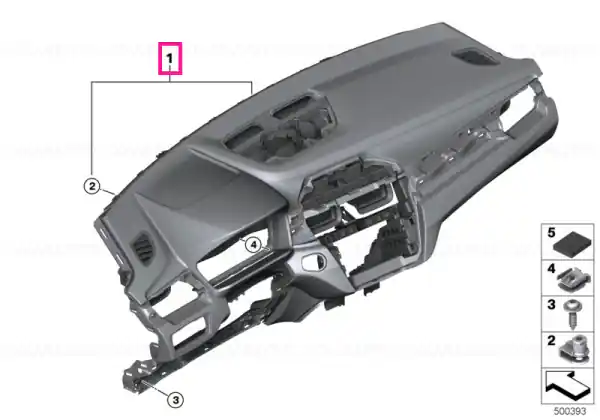 Cel mai bun preț Instrument panel with decor seam SCHWARZ/GELB - BMW