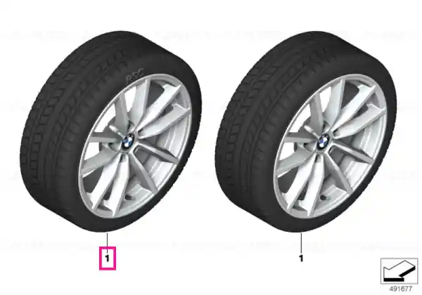 Roată completă de iarnă - V-Spoke 778 cu anvelopa Pirelli Winter Ice FR - 225/50R17 98H XL - BMW Seria 3/4 G20/G21/G22/G23/G42 Expediere rapidă