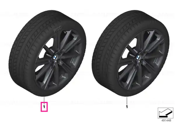 Roată completă de iarnă - M Performance Star Spoke 748M cu anvelopa General Grabber AT3 - 275/45R20 110H XL - BMW X5/X6 G05/G06 Disponibil imediat