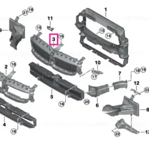 Air duct with air flap control, upper - BMW Nu rata
