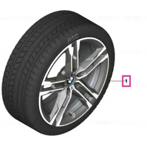 Roată completă de iarnă - M Double Spoke 556M (bright turned) cu anvelopa Continental IceContact 2 KD - 225/40R18 92T XL - BMW Seria 1/2 F40/F44 Preț promoțional