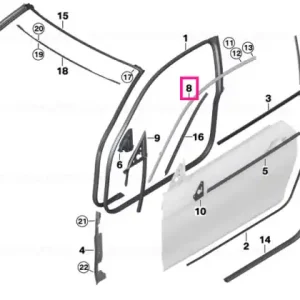 Reducere extra Finisher, side frame left ALU SATINIERT - BMW
