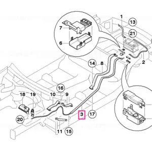 Battery lead positive, underfloor 70MM²/CU - BMW Plată securizată