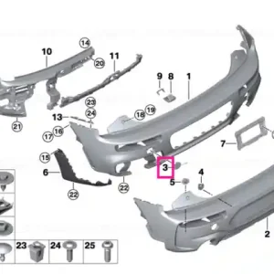 Flap, towing lug, primed, left JCW - BMW - Mini Bestseller