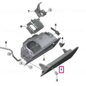 Ultima șansă Glove box lid SCHWARZ - BMW