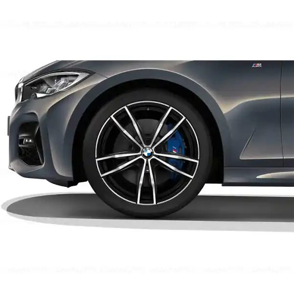 Set roți complete de vară - M Double Spoke 791M (bright turned) cu anvelopa Goodyear Eagle F1 Asymmetric 3 ROF - 225/40R19 93Y XL FA / 255/35R19 96Y XL RA - BMW Seria 3/4 G20/G21/G22/G23/G28 Preț promoțional
