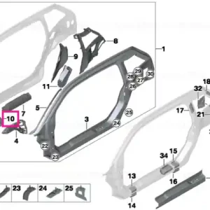 Crash foam, side sill, front right - BMW Comandă acum
