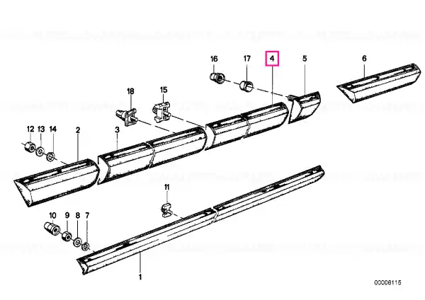 Retur ușor Moulding door rear left - BMW