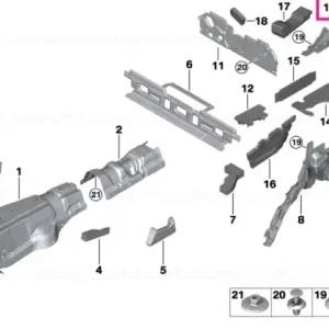 Retur ușor Sound insulation, waistrail, rear left - BMW