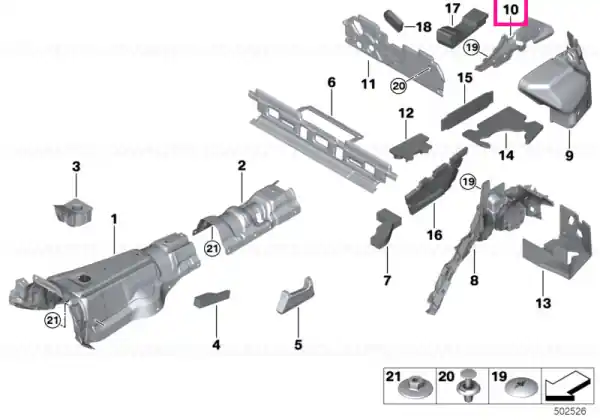 Retur ușor Sound insulation, waistrail, rear left - BMW