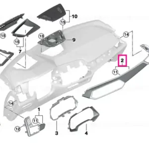 Cumpărături sigure Panou ornament tablou bord pasager ANTHRAZIT ANTHRAZIT-BRAUN - BMW