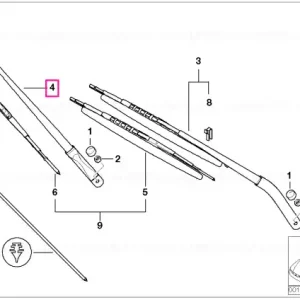 Cumpărături sigure Wiper arm, passenger's side - BMW