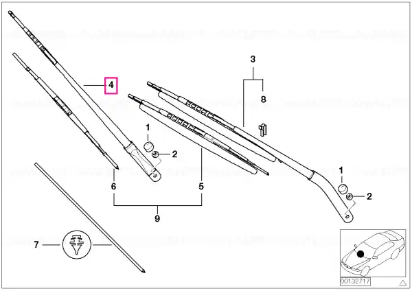 Cumpărături sigure Wiper arm, passenger's side - BMW