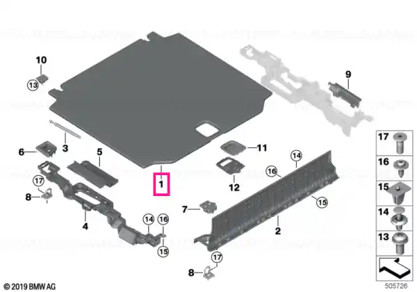 Discount Floor carpet, luggage compartment SCHWARZ - BMW
